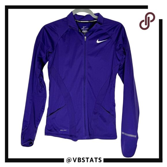 Nike Womens‎ Dri-Fit Long Sleeve Full Zip Element Shield Track Jacket Purple XS - Picture 1 of 10